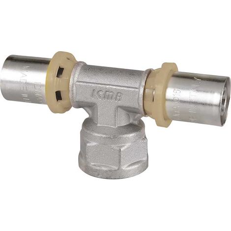 TEE FEMMINA A PRESSARE PER TUBO MULTISTRATO ICMA Ø32 x 1"" x Ø32