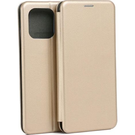 Funda magnética Beline Book para Moto G05, color dorado.