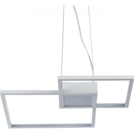 Lampadario in metallo bianco cm. L.54 P.54 H.8