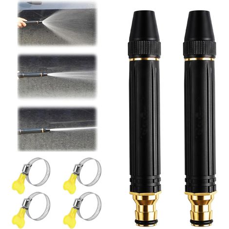 Buse haute pression réglable pour tuyau jardin, pistolet lavage voiture avec renfort (1/5)