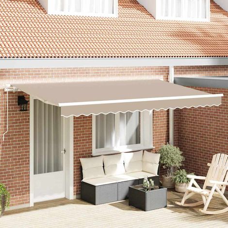 Einziehbare Markise Beige 400 x 200 cm Stoff (1/5)
