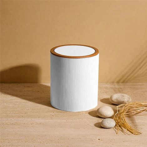 Exagonshop Pattumiera 5L in plastica bianco London