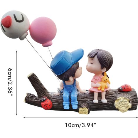 Ornement mignon pour tableau de bord de voiture, représentant un adorable couple s'embrassant (garçon/fille), décoration intérieure de voiture (1/5)