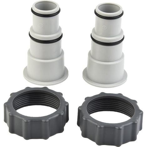 Adaptateur de tuyau de rechange Intex pour pompe avec filetage - Pour tuyau de 1,5 et 1,25" - Série A 25077RP 8" Gris Lot de 2 (1/5)