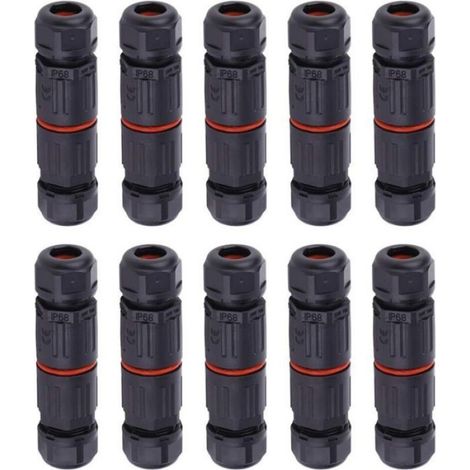 Connecteur Électrique IP68 - Prise Femelle 3 Broches - Étanche Immersion 4 M - Câble 0 5 À 2 0 Mm² - Lot De 10 (1/4)