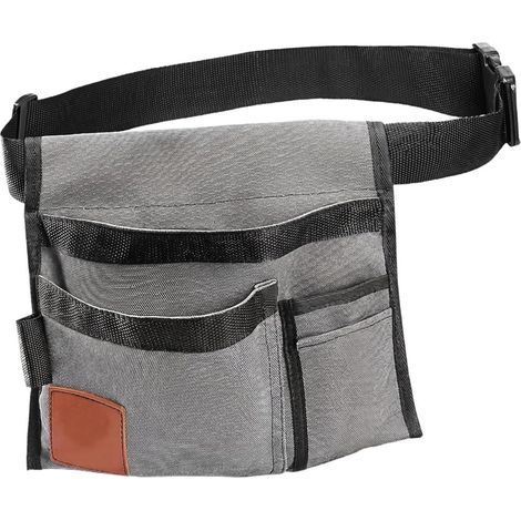 Ceinture porte-outils de jardinage légère et ajustable, idéale pour les menuisiers et les décorateurs, noir/gris (1/5)