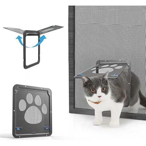 NAMSAN Cat Flap for Mosquito Net Easy to Install Cat Freedom Lockable Mosquito Net Door for Small/Medium Cats/Dogs (1/3)