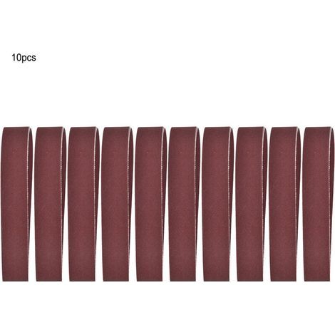 Schleifband, 10-teiliges Sortiment an Aluminiumoxid-Schleifbändern, 760 x 25 mm/30 x 1 Zoll, Schleifbandset zum Schleifen und Polieren von Holz, Möbeln (600) (1/5)