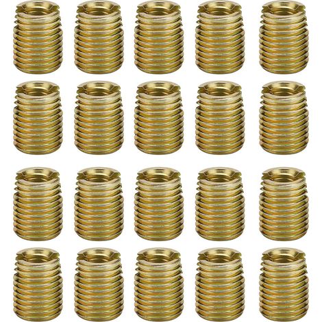 Kit d'inserts filetés 20 pièces M2-M12,acier au carbone 302,inserts autotaraudeurs avec outil de montage,réparation de filetages (M5 intérieur x M8 extérieur,longueur 10mm) (1/5)