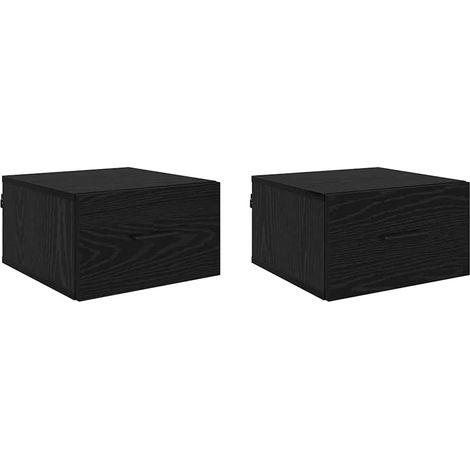 Maison Exclusive - Nachttisch 2 pcs Schwarz Eichen-Optik 35 x 35