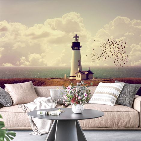Papier peint panoramique - Phare marin - 130 cm x 92 cm (1/4)