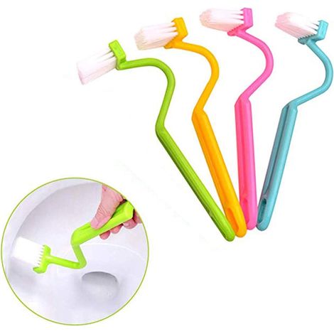 Brosse de toilette portable pour salle de bain avec brosse de nettoyage incurvée en forme de V-AquaForge (1/5)