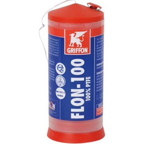 Griffon – Fil d'étanchéité 175m en P.T.F.E. – Résistant aux produits chimiques et UV – Pour raccords filetés en métal et synthétique - flon-100 (1/5)