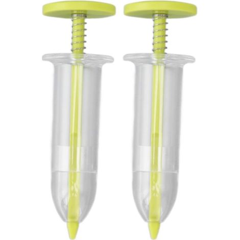 Mini dispenser per semi per piantine, 2 pezzi, spargisemi portatile regolabile, seminatore per piantare piccoli semi in giardino o in vasi da fiori, plastica 10 x (giallo)