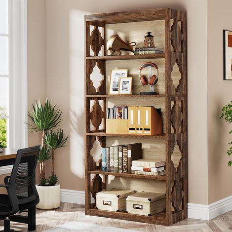 Tribesigns – Bibliothèque ouverte 6 niveaux 177,8 cm – En panneaux de particules avec finition mélamine – Capacité de charge 34 kg par étagère – Design moderne