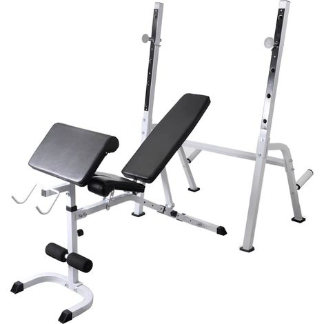 vidaXL Banco de entrenamiento con soporte de pesas y mancuernas 60,5kg (1/2)