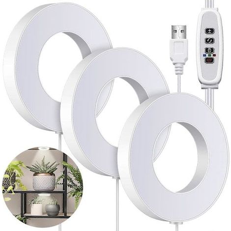 Lampe de croissance pour plantes d'intérieur, plafonnier, 48 LED,Red blue light 3 headlights (1/5)