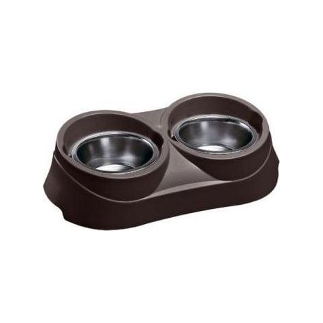 Ferplast futternapf Duo Feed 60,5 x 31,5 x 18 cm Edelstahl braun