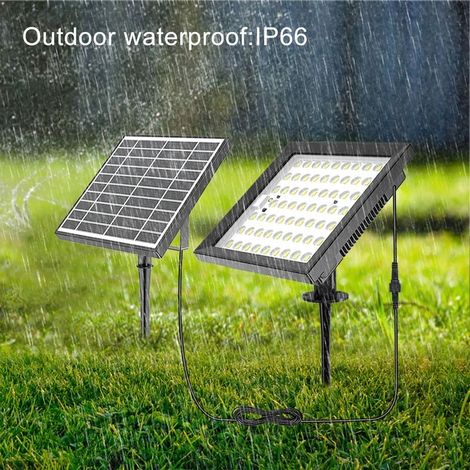 Neoglint Applique murale à énergie solaire pour pelouse, intérieur et extérieur, 124 LED avec télécommande, étanche IP66, pour hangar, garage, grange, balcon, tonnelle, porche, patio, 1 paquet (1/5)