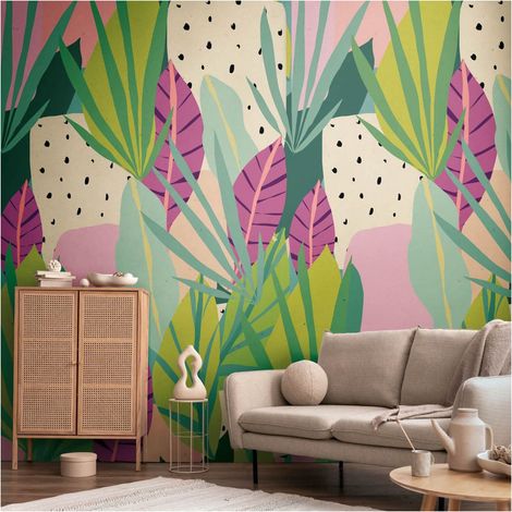 Photo wallpaper wall Profhome 782081 non-woven wallpaper smooth with graphical pattern matt turquoise green beige purple 1,59 m x 2,8 m (1/5)