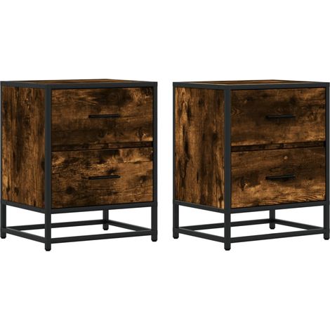Maison Exclusive - Nachttische 2 Stk. Räuchereiche 40x31x50 cm Ho