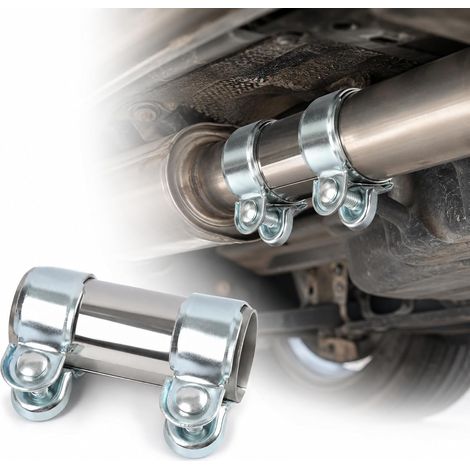 45x125mmCollier d’Échappement en Acier Inoxydable,Manchon Raccord Double pour Tuyaux de Silencieux de Voiture,Moto et Camions,pour Modifications (1/5)