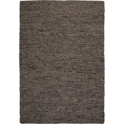 Tapis en laine graphit tissé main réversible - 150 x 80 cm (1/3)