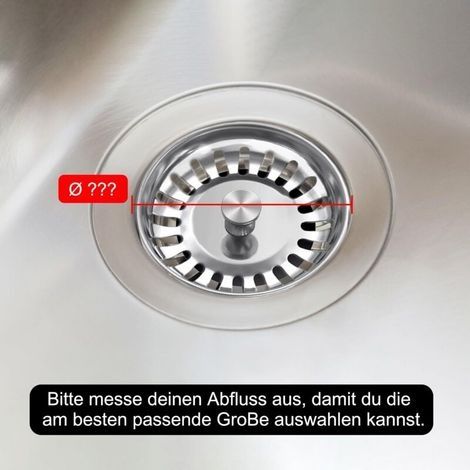 82-mm-Edelstahl-Spülbeckenablauf mit Stöpsel, Korb für Abflüsse mit einer Tiefe von 56–75 mm, Spülbeckensieb für exzentrische Abflüsse (1/4)