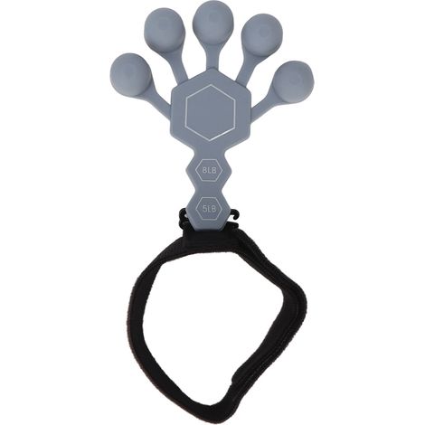 Renforceur de doigts en silicone, extenseur de main pour musculation des doigts, rééducateur de préhension gris, anti-stress pour tunnel carpien, entraîneur de force (1/5)