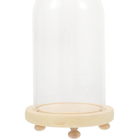 en Verre 10X18 CM Socle en Bois pour Fleurs Pr serv es D (1/5)