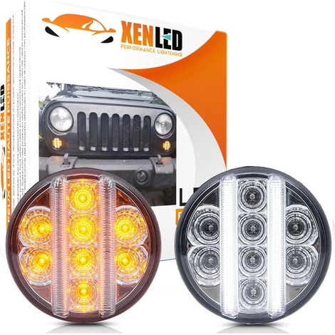 Clignotants + Feux de jour LED Jeep Wrangler JK (07-18) - Claire - LED Verticales (1/5)