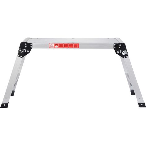 Escalera plegable portátil 110,5 x 40,5 cm capacidad 150 kg máxima seguridad aluminio plata 200021041
