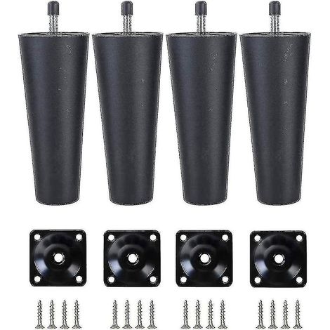 Pieds de canapé en plastique, lot de 4, pieds de rechange pour meubles. (1/5)