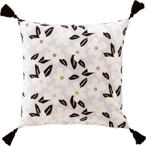 Coussin Déhoussable 45 x 45 cm Darcy - Coton Imprimé Or - Livraison gratuite (1/4)