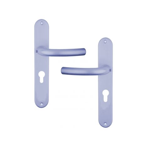Ouvre&Déco – 2 poignées de porte KYOTO cylindre, aluminium inox entraxe 195 mm