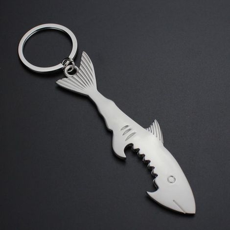 Porte-clés Décapsuleur Requin 2 Pièces, Ouvre-Bouteille Créatif Portable, Tire-Bouchon Accessoire de Bar, Lot de 2 Ouvreurs de Bouteille de Bière, Idéal pour Restaurants et Bars (1/5)
