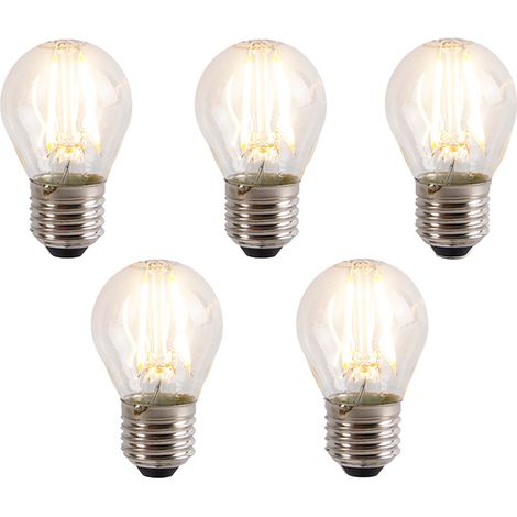 LUEDD Juego de 5 bombillas LED regulables E27 P45 4W 330lm 2100K (1/4)