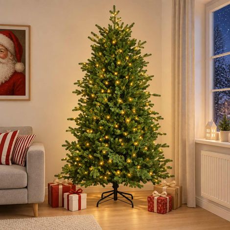 vidaXL Artificial Hinged Christmas Tree 120 cm 150 LEDs Warm White (1/5)