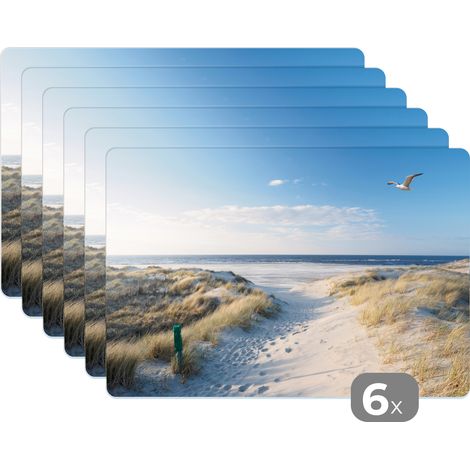 PLACEMAT Set of 6 - Dune - Gull - Beach - Sea - Sun 45x30 cm