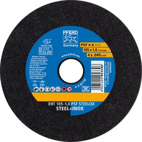 PFERD TOOLS Trennscheibe EHT 105x1,0x16 mm gerade Universallinie PSF STEELOX für Stahl/Edelstahl 25 Stk