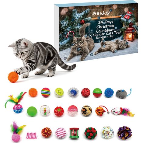 Calendrier de l'Avent EelJoy pour chat, 24 jours, avec jouet interactif et surprise (1 coffret) (1/5)