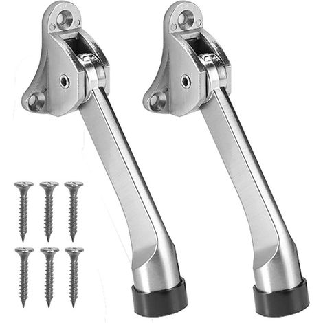 2-teiliger Türstopper, verhindert das Zuschlagen von Türen, Türstopper, Türstütze, mit weichem Gummipuffer und Schrauben – Zinklegierung – 13 cm (1/5)
