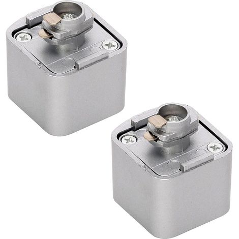 Litecraft Track Light Adapter for Single Circuit Mains Fitting in Silver- 2 Pack (1/2)