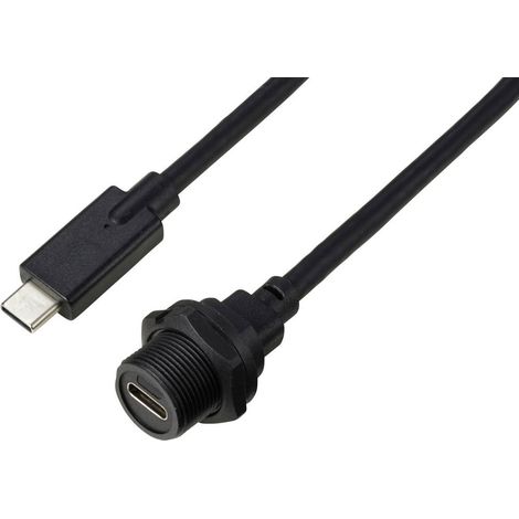 USB-C® 3.1 spina su presa IP67 (filettatura) cavo 0,5 m. TC-E10T-FT3.1-PWF/MT3.1-NWA-0.5PV-S Cavo in plastica impermeab (1/4)