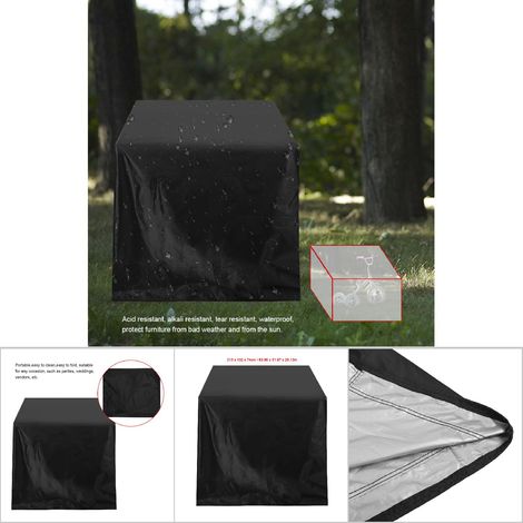 Funda protectora impermeable y resistente a los rayos UV para mesa, fabricada en tejido Oxford 210D - Mesa de 213 x 132 x 74 cm (funda) (1/5)