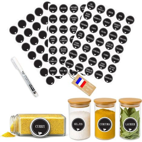 Étiquettes épices rondes Ø38 mm pour pots à épices – 105 pièces (1/5)