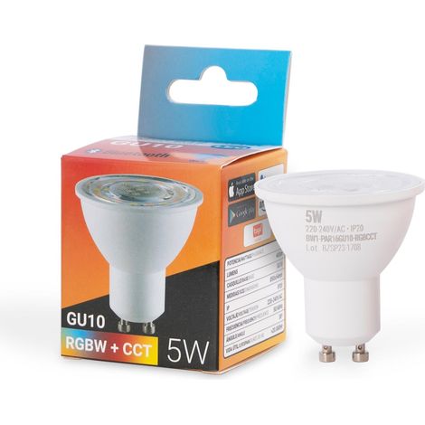 Ampoule LED Smart WIFI GU10 - RGBW + CCT - 5W - Blanc Chaud (1/5)