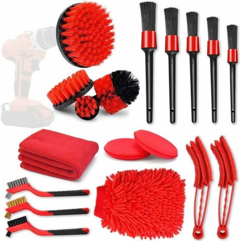 Autoreinigungsbürsten-Set, 18-teiliges Autopflege-Bürstenset, Reinigungsbürsten-Set für Autoinnen- und -außenbereich (1/5)