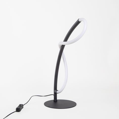 Sobremesa Tress LED 6.5W Blanco Neutro - 4000K Negro para Interior de Mesa en Oficina, Dormitorio, Salón
