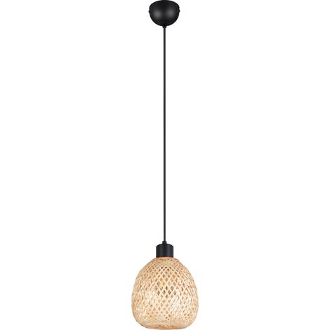 Suspension bohème bambou noir E27 Ø18 150cm RL Amelie (1/4)